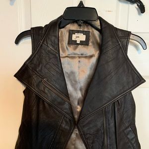 Brown leather vest